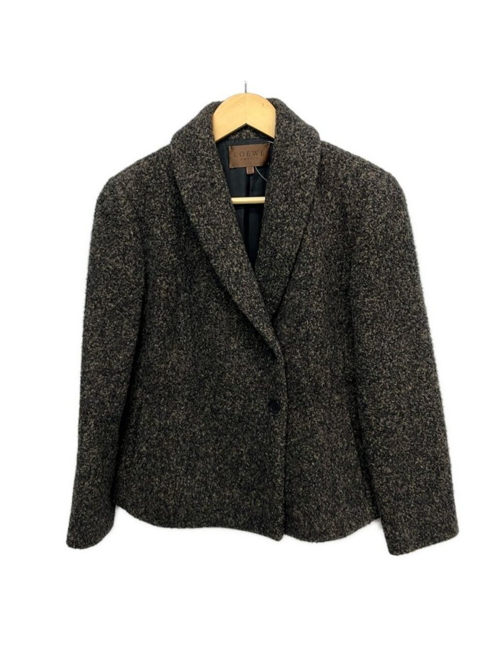Loewe Jacket M Dark Brown Black Long Sleeve Alpaca Mixed Fall Winter 38